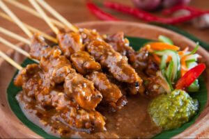 Makanan Khas Blora Jawa Tengah Indonesia sate ayam kuah santen